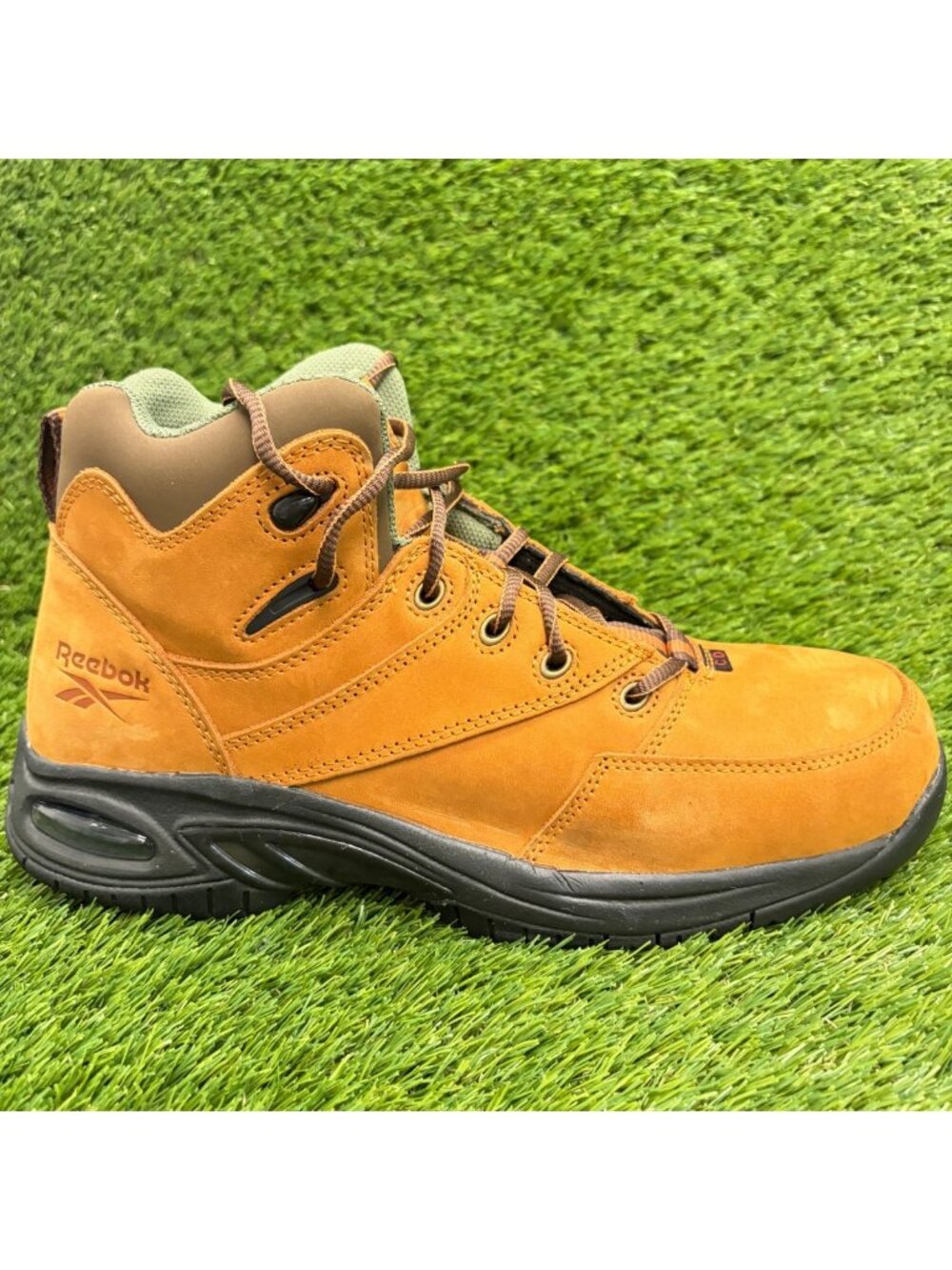 Reebok Tyak Mens Size 11 Brown Black Leather Composite Toe Safety Work Boots